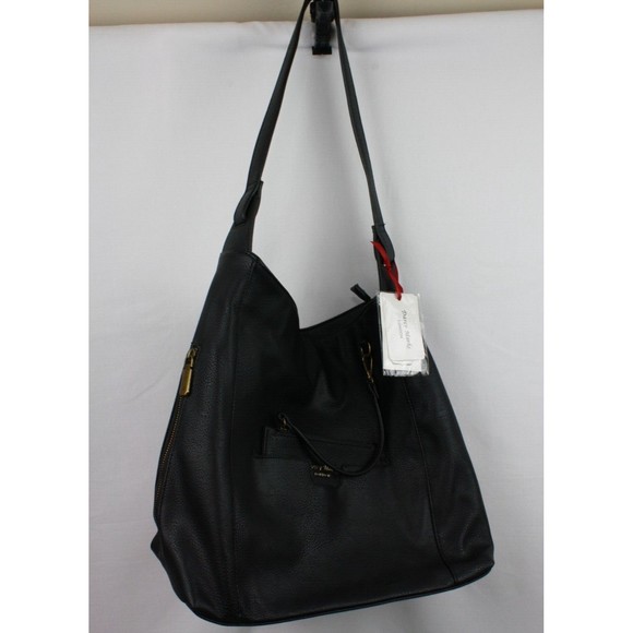 Darcy Marks London Black Pebbled Purse Tote with Pockets and Coin Purse - Picture 3 of 6